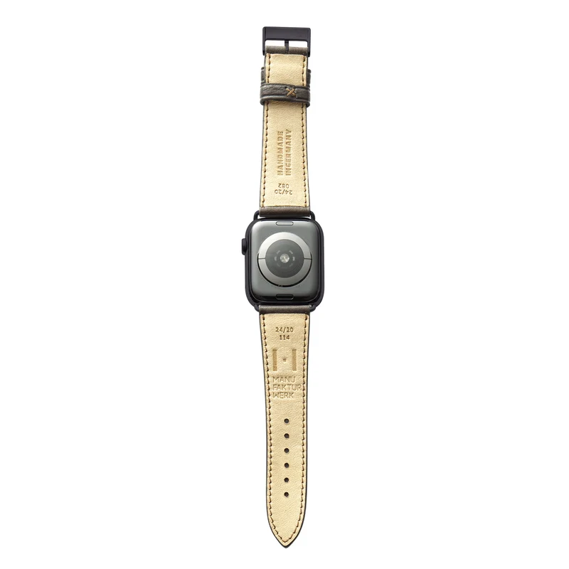 Apple Watch 1-9 Armband "EIMSBÜTTEL" (zertifiziertes Bioleder) – Mokka
