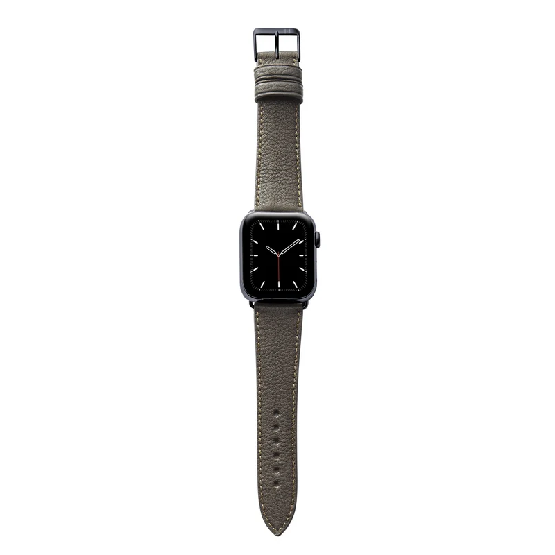 Apple Watch 1-9 Armband "EIMSBÜTTEL" (zertifiziertes Bioleder) – Mokka