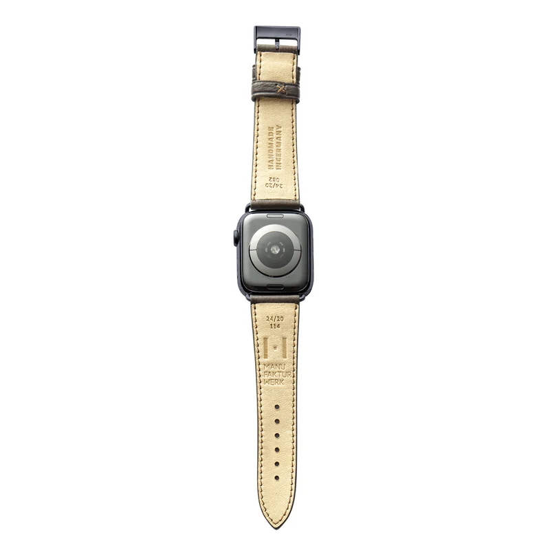 Apple Watch 1-9 Armband "EIMSBÜTTEL" (zertifiziertes Bioleder) – Mokka