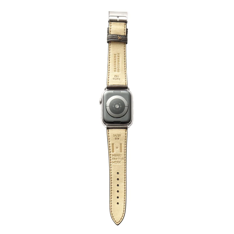 Apple Watch 1-9 Armband "EIMSBÜTTEL" (zertifiziertes Bioleder) – Mokka
