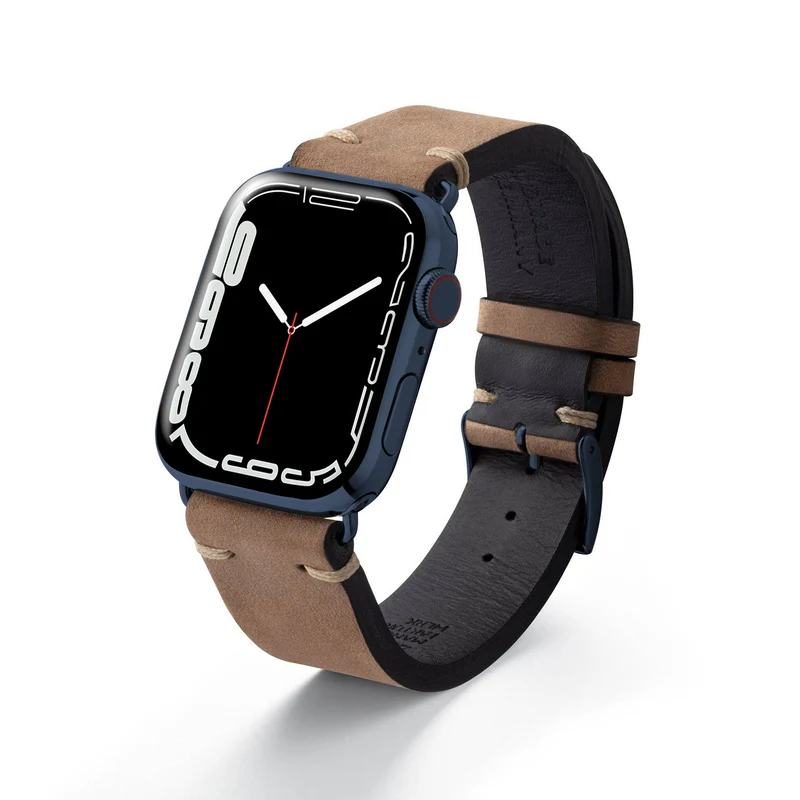 Apple Watch 1-9 Armband Vintage-Strap "UHLENHORST" (Vegetabiles Vintage Leder) – Sand