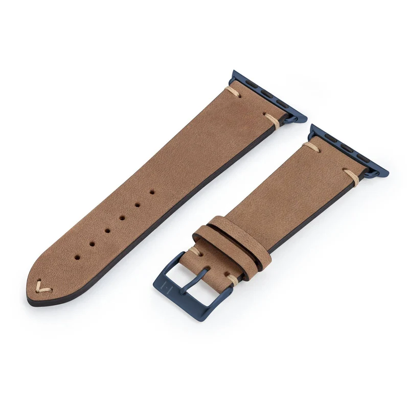 Apple Watch 1-9 Armband Vintage-Strap "UHLENHORST" (Vegetabiles Vintage Leder) – Sand