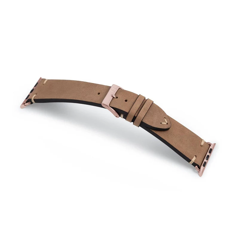 Apple Watch 1-9 Armband Vintage-Strap "UHLENHORST" (Vegetabiles Vintage Leder) – Sand