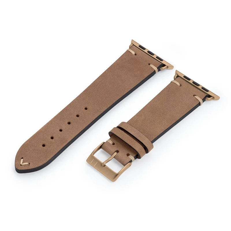 Apple Watch 1-9 Armband Vintage-Strap "UHLENHORST" (Vegetabiles Vintage Leder) – Sand