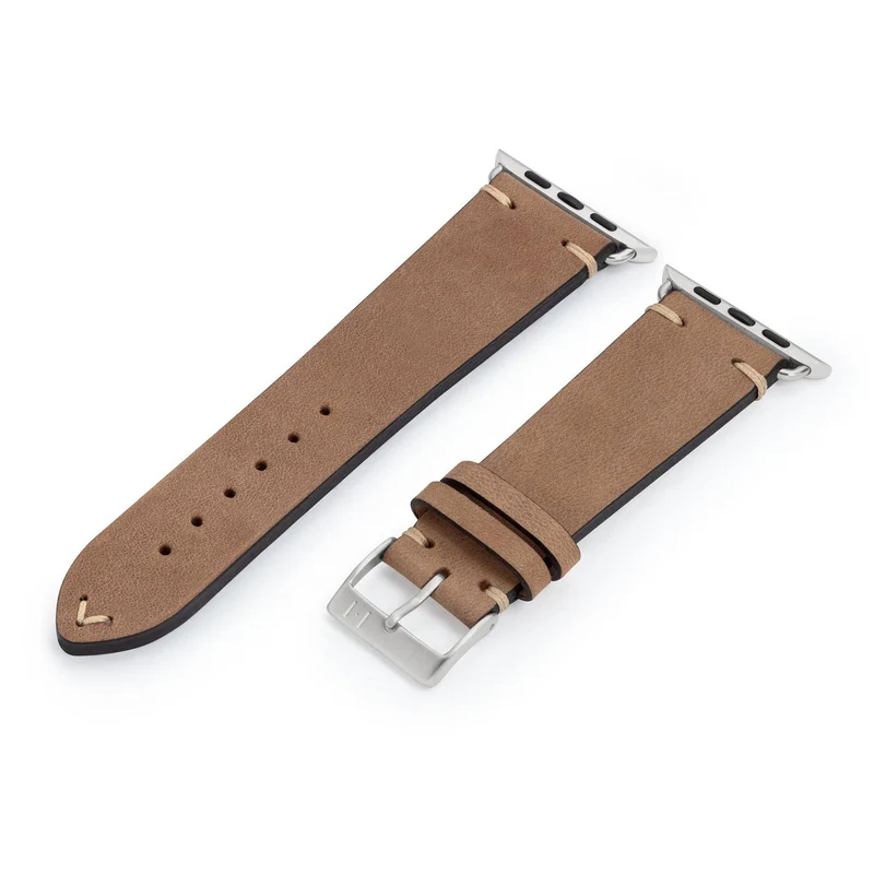 Apple Watch 1-9 Armband Vintage-Strap "UHLENHORST" (Vegetabiles Vintage Leder) – Sand