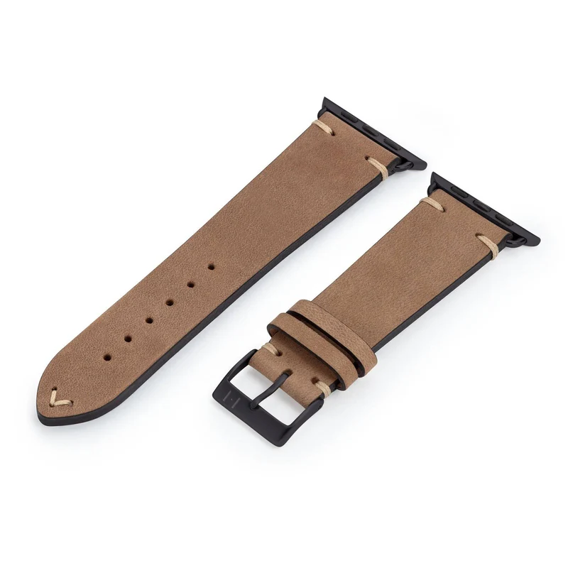 Apple Watch 1-9 Armband Vintage-Strap "UHLENHORST" (Vegetabiles Vintage Leder) – Sand