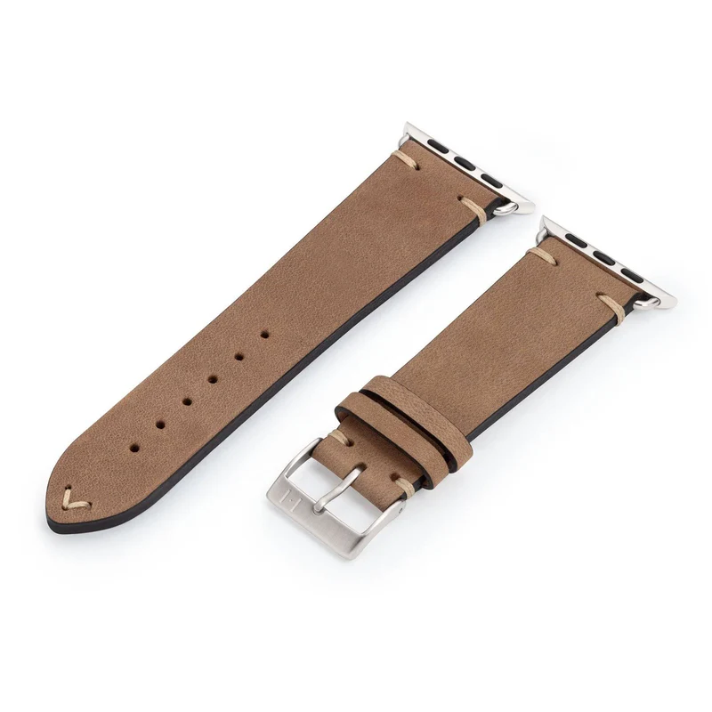 Apple Watch 1-9 Armband Vintage-Strap "UHLENHORST" (Vegetabiles Vintage Leder) – Sand