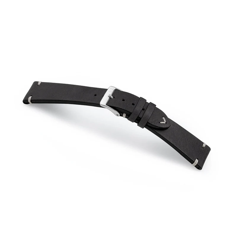 Apple Watch 1-9 Armband Vintage-Strap "UHLENHORST" (Vegetabiles Vintage Leder) – Schwarz