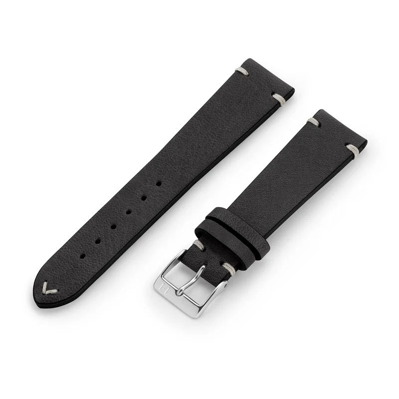 Apple Watch 1-9 Armband Vintage-Strap "UHLENHORST" (Vegetabiles Vintage Leder) – Schwarz