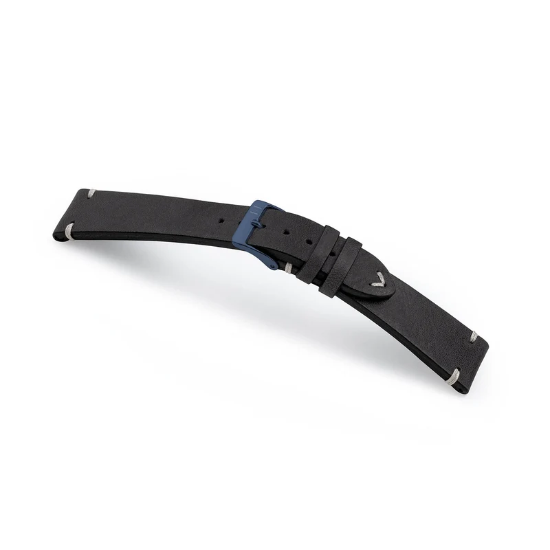 Apple Watch 1-9 Armband Vintage-Strap "UHLENHORST" (Vegetabiles Vintage Leder) – Schwarz
