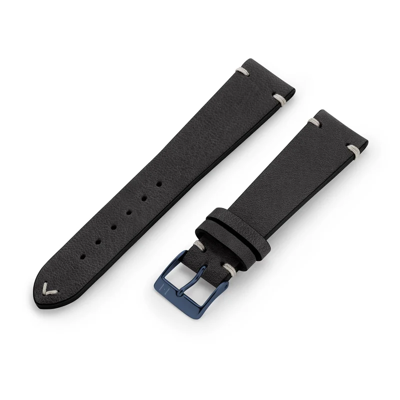 Apple Watch 1-9 Armband Vintage-Strap "UHLENHORST" (Vegetabiles Vintage Leder) – Schwarz
