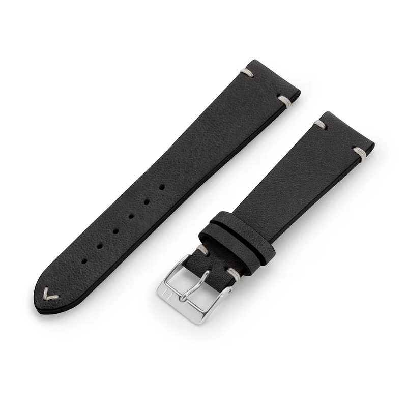 Apple Watch 1-9 Armband Vintage-Strap "UHLENHORST" (Vegetabiles Vintage Leder) – Schwarz