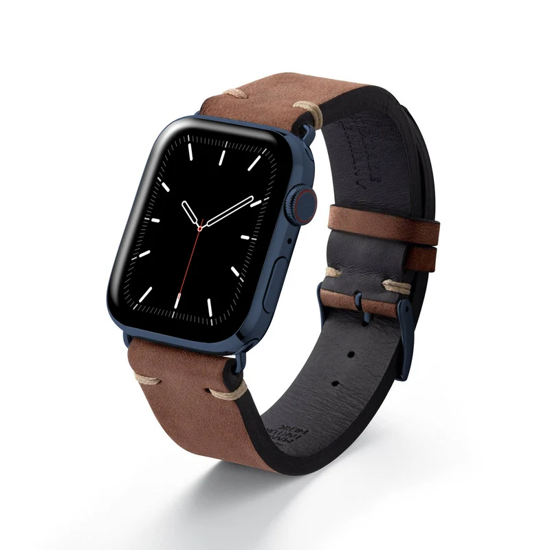 Apple Watch 1-9 Armband Vintage-Strap "UHLENHORST" (Vegetabiles Vintage Leder) – Braun