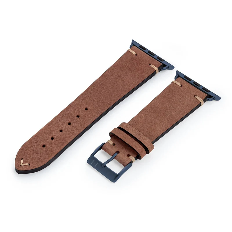 Apple Watch 1-9 Armband Vintage-Strap "UHLENHORST" (Vegetabiles Vintage Leder) – Braun
