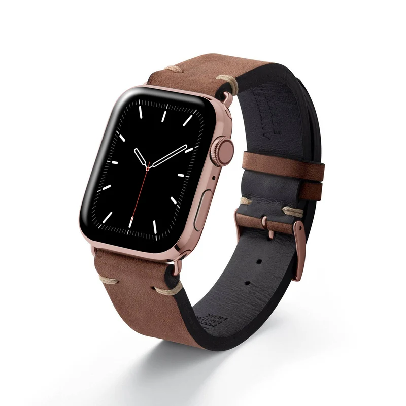 Apple Watch 1-9 Armband Vintage-Strap "UHLENHORST" (Vegetabiles Vintage Leder) – Braun