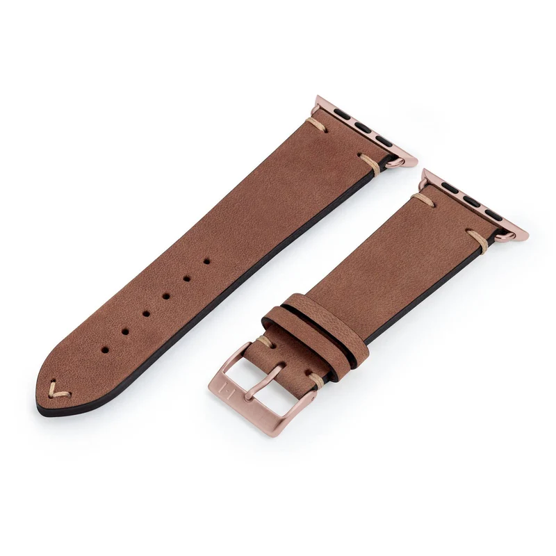 Apple Watch 1-9 Armband Vintage-Strap "UHLENHORST" (Vegetabiles Vintage Leder) – Braun