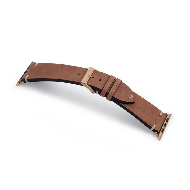 Apple Watch 1-9 Armband Vintage-Strap "UHLENHORST" (Vegetabiles Vintage Leder) – Braun