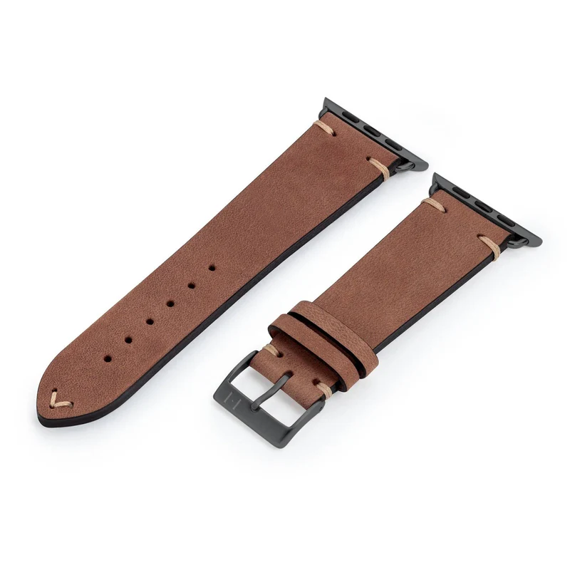 Apple Watch 1-9 Armband Vintage-Strap "UHLENHORST" (Vegetabiles Vintage Leder) – Braun