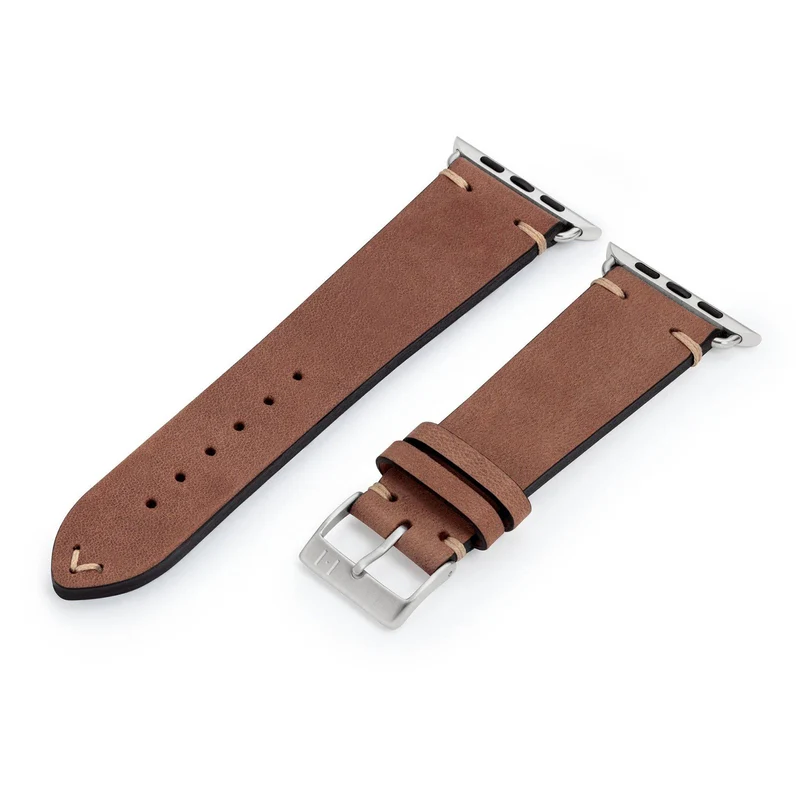 Apple Watch 1-9 Armband Vintage-Strap "UHLENHORST" (Vegetabiles Vintage Leder) – Braun