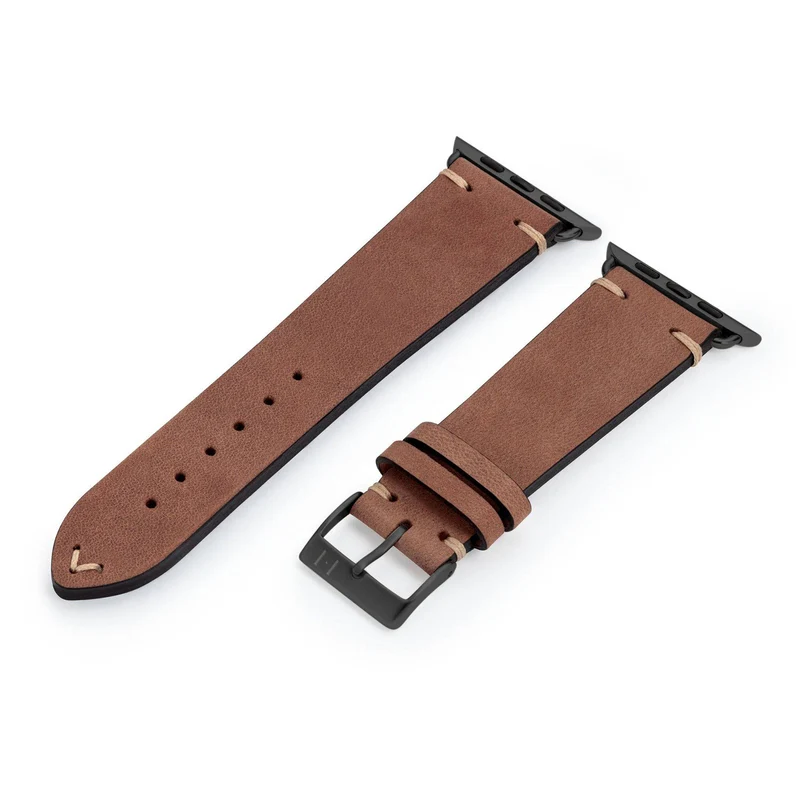 Apple Watch 1-9 Armband Vintage-Strap "UHLENHORST" (Vegetabiles Vintage Leder) – Braun
