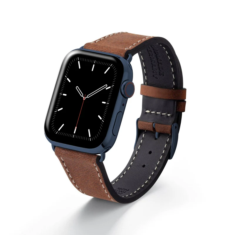 Apple Watch 1-9 Armband aus weichem Leder "HOHELUFT" – Braun