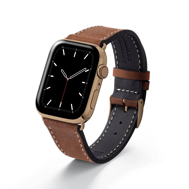 Apple Watch 1-9 Armband aus weichem Leder "HOHELUFT" – Braun