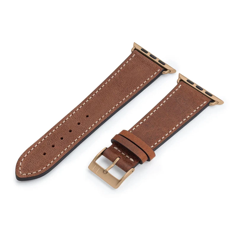 Apple Watch 1-9 Armband aus weichem Leder "HOHELUFT" – Braun