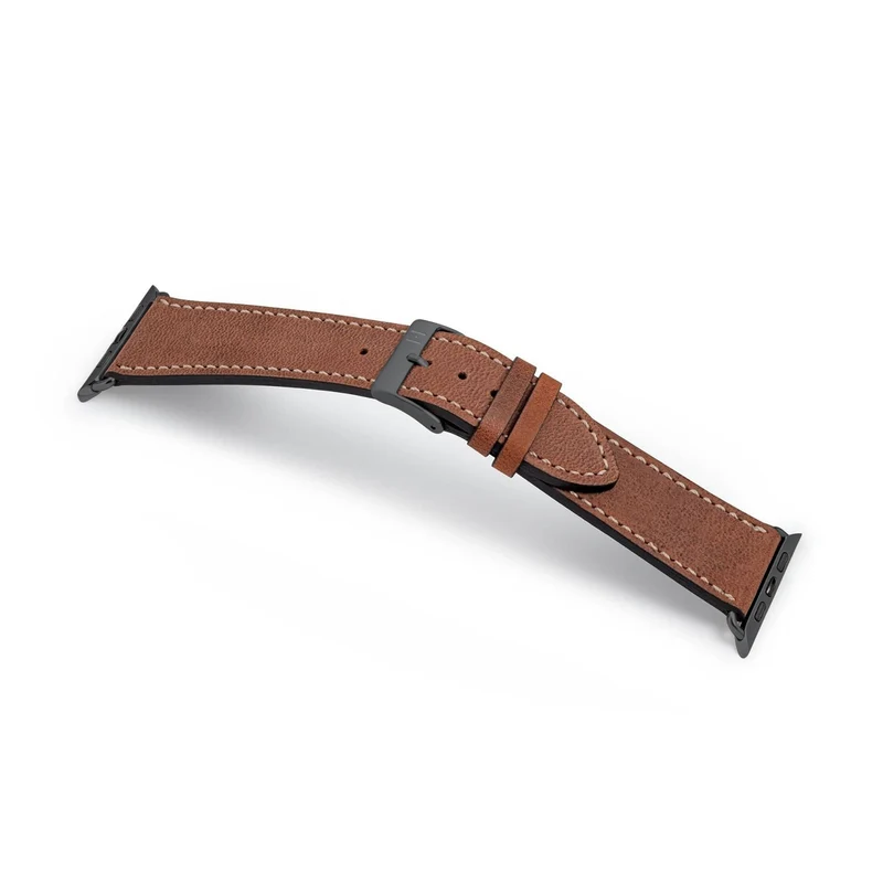 Apple Watch 1-9 Armband aus weichem Leder "HOHELUFT" – Braun