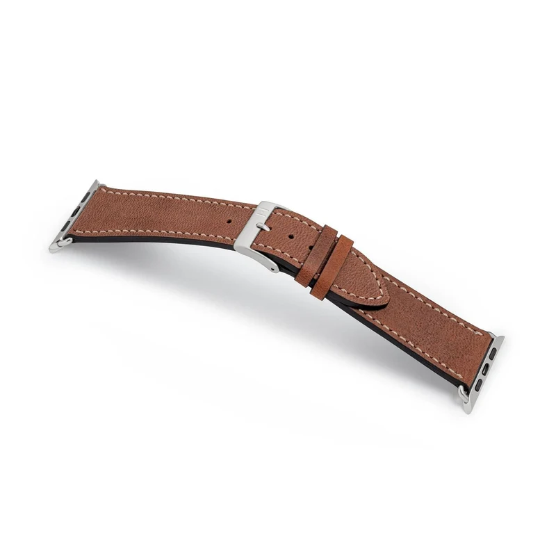 Apple Watch 1-9 Armband aus weichem Leder "HOHELUFT" – Braun