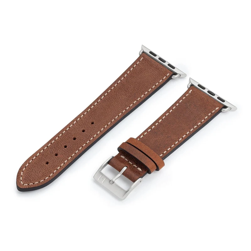 Apple Watch 1-9 Armband aus weichem Leder "HOHELUFT" – Braun