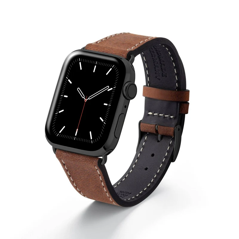 Apple Watch 1-9 Armband aus weichem Leder "HOHELUFT" – Braun
