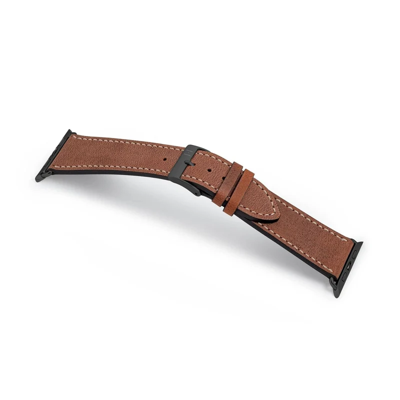 Apple Watch 1-9 Armband aus weichem Leder "HOHELUFT" – Braun
