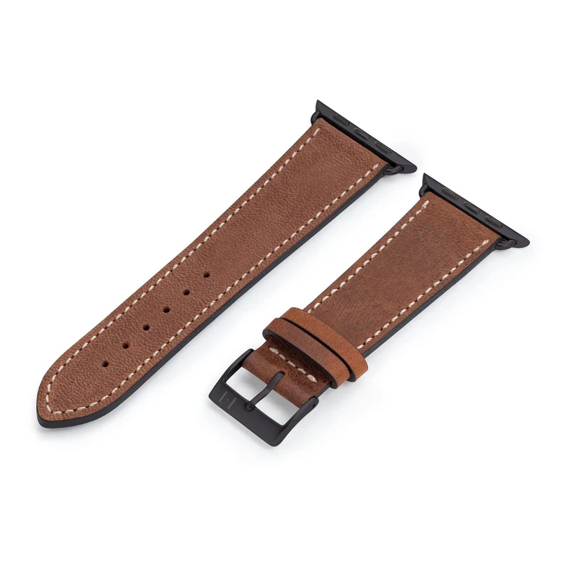 Apple Watch 1-9 Armband aus weichem Leder "HOHELUFT" – Braun