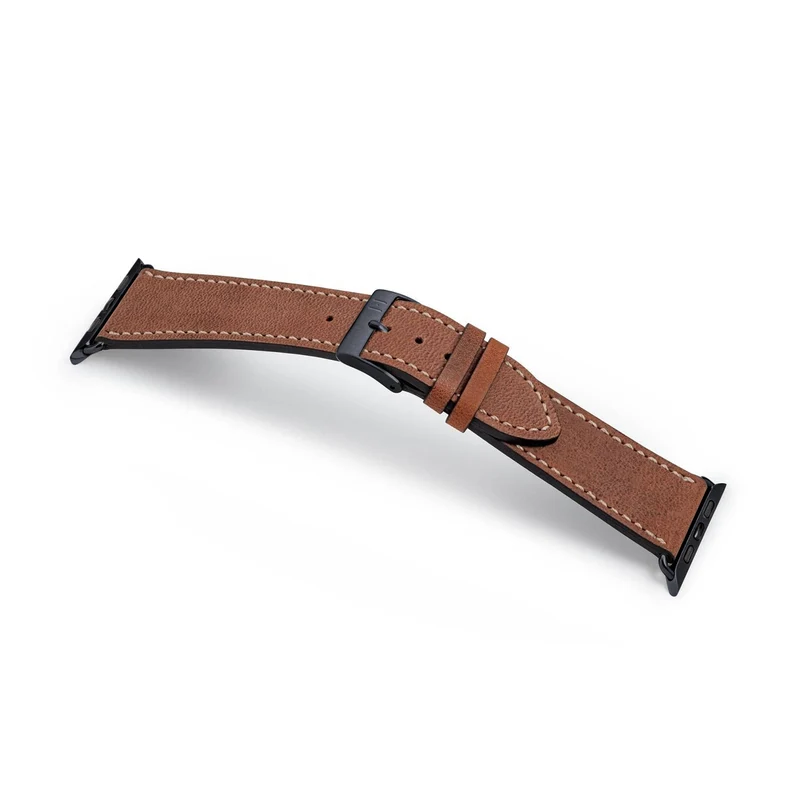 Apple Watch 1-9 Armband aus weichem Leder "HOHELUFT" – Braun