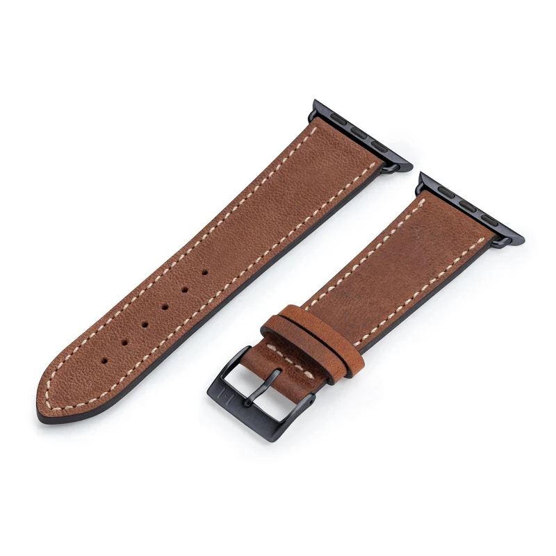 Apple Watch 1-9 Armband aus weichem Leder "HOHELUFT" – Braun