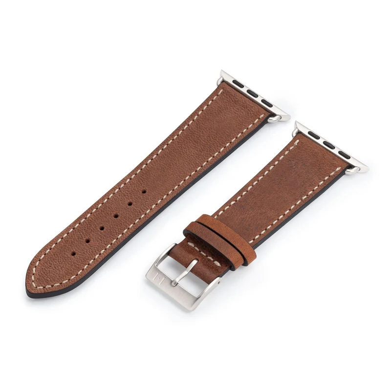 Apple Watch 1-9 Armband aus weichem Leder "HOHELUFT" – Braun