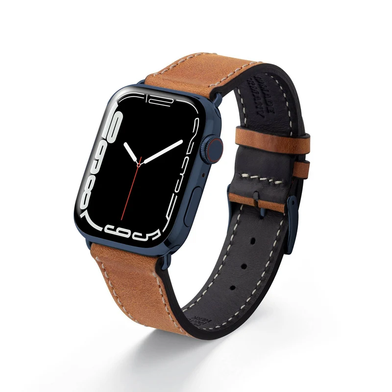 Apple Watch 1-9 Armband aus weichem Leder "HOHELUFT" – Cognac