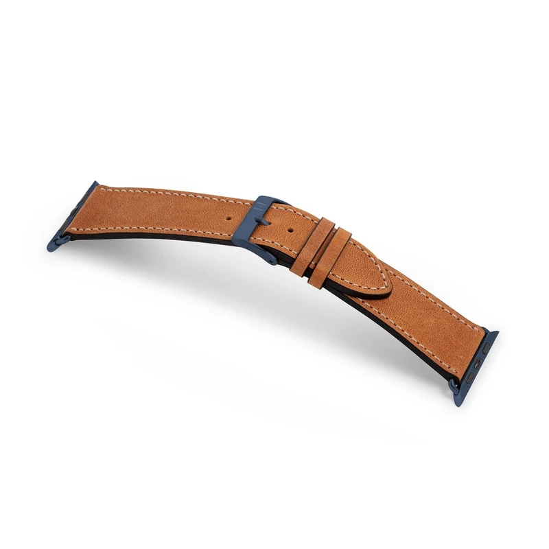 Apple Watch 1-9 Armband aus weichem Leder "HOHELUFT" – Cognac