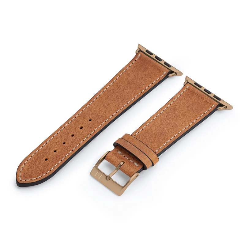 Apple Watch 1-9 Armband aus weichem Leder "HOHELUFT" – Cognac