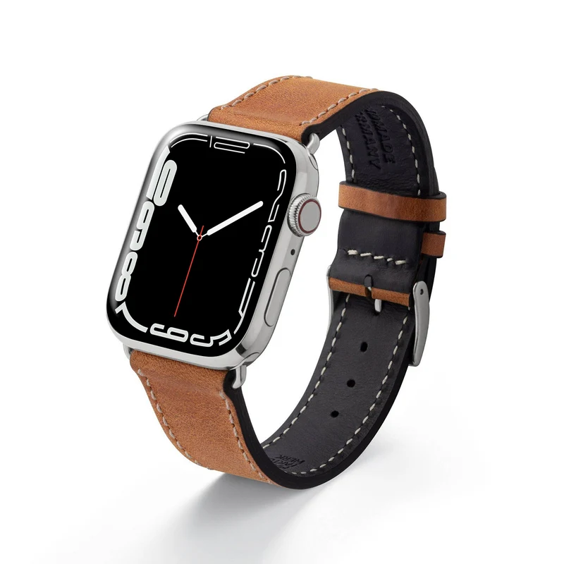 Apple Watch 1-9 Armband aus weichem Leder "HOHELUFT" – Cognac