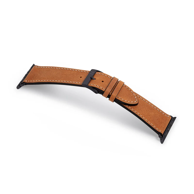 Apple Watch 1-9 Armband aus weichem Leder "HOHELUFT" – Cognac