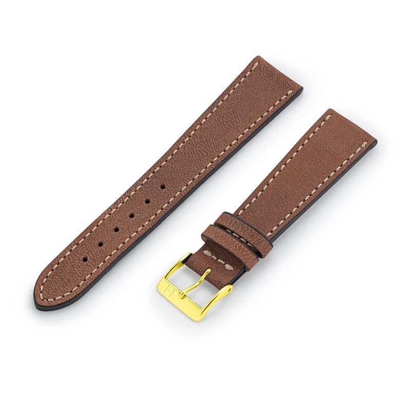 Tudor Black Bay 58 kompatibles Uhrenarmband 20 mm "HOHELUFT" (Vegetabiles Vintage Leder) – goldene Schließe