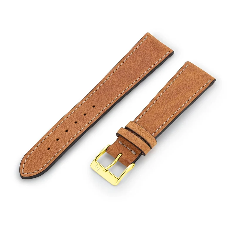 Tudor Black Bay 58 kompatibles Uhrenarmband 20 mm "HOHELUFT" (Vegetabiles Vintage Leder) – goldene Schließe