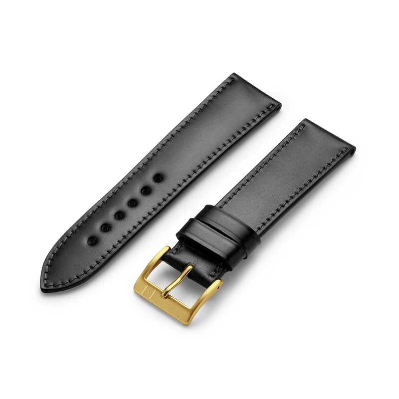 Uhrenarmband "WINTERHUDE" (Shell Cordovan) – goldene Schließe
