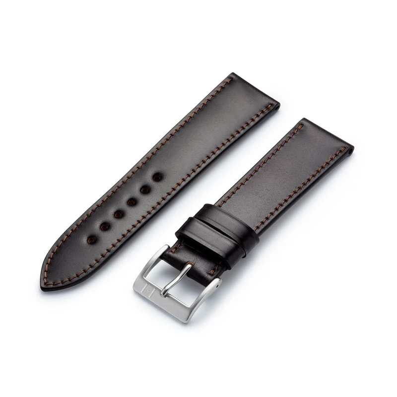 Uhrenarmband "WINTERHUDE" (Shell Cordovan) – silberne Schließe