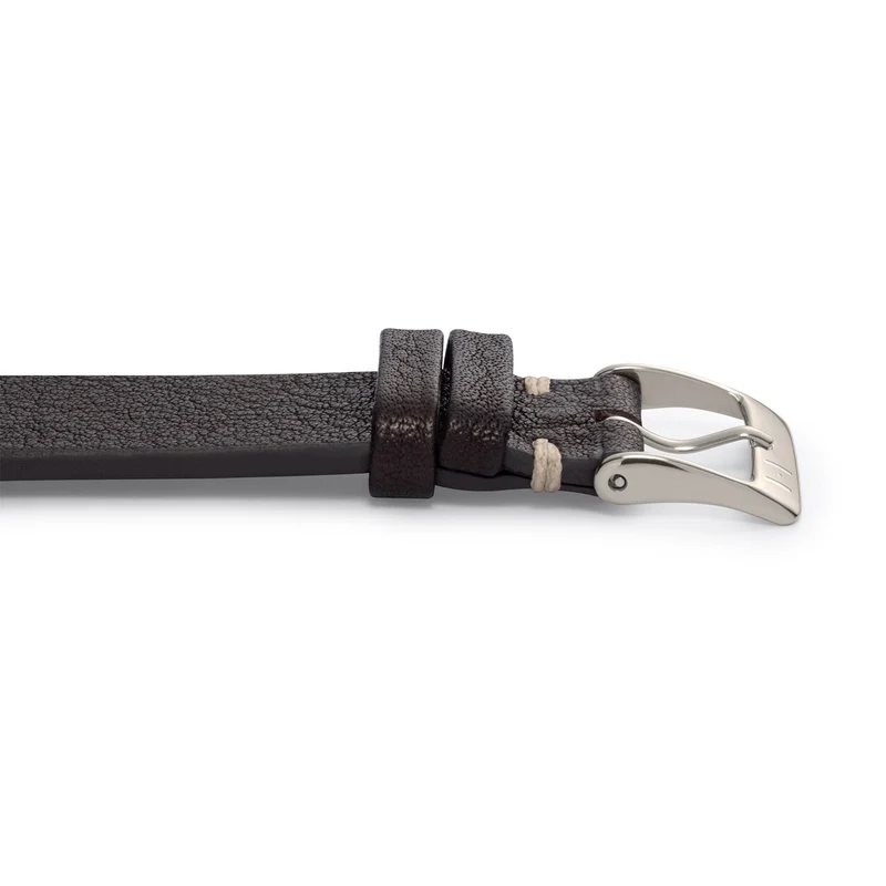 Handgenähtes Vintage Uhrenarmband "ALTONA" (Bioleder) – silberne Schließe