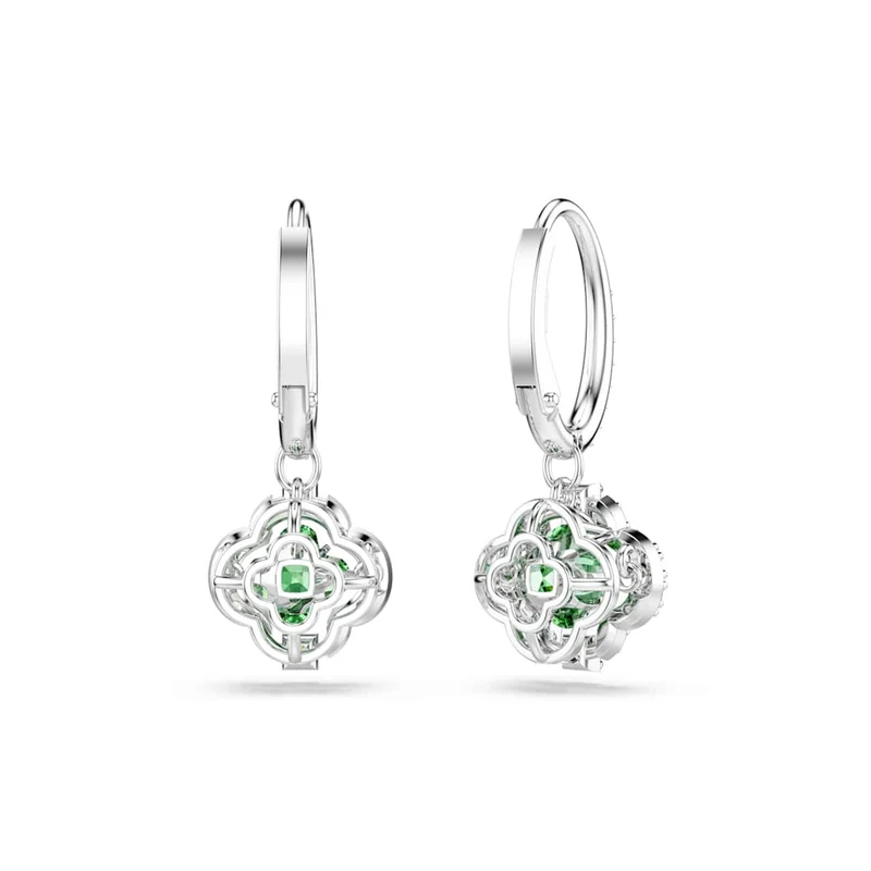 Swarovski Una Sparkling DC Ohrhänger in Silberoptik mit grünem Kristall 5758001