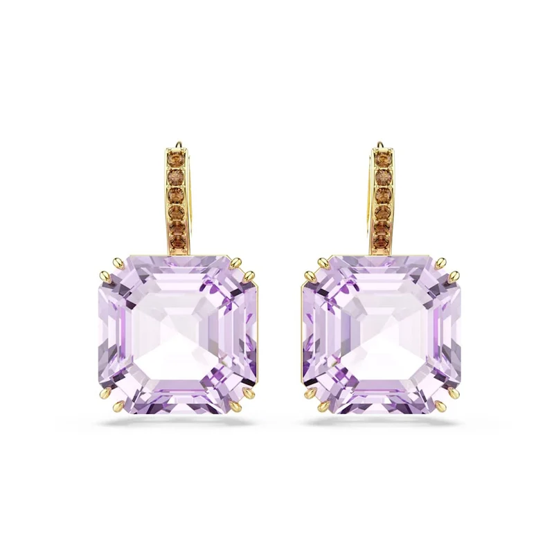 Swarovski Millenia Ohrringe in Goldoptik mit violettem Kristall 5759990