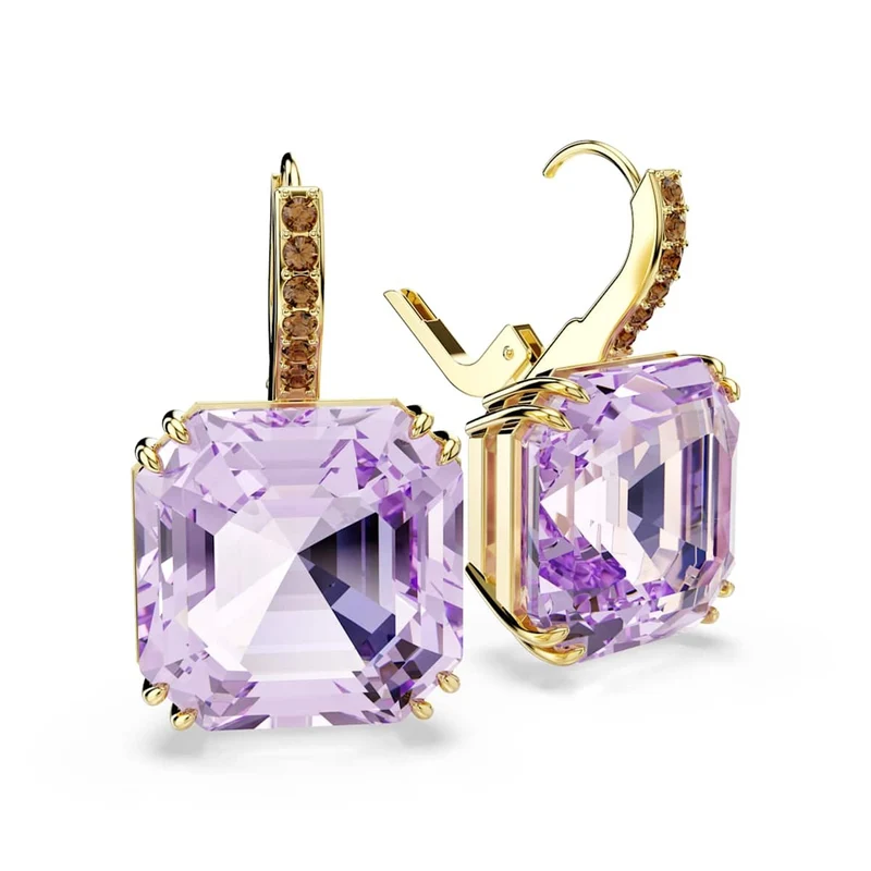 Swarovski Millenia Ohrringe in Goldoptik mit violettem Kristall 5759990