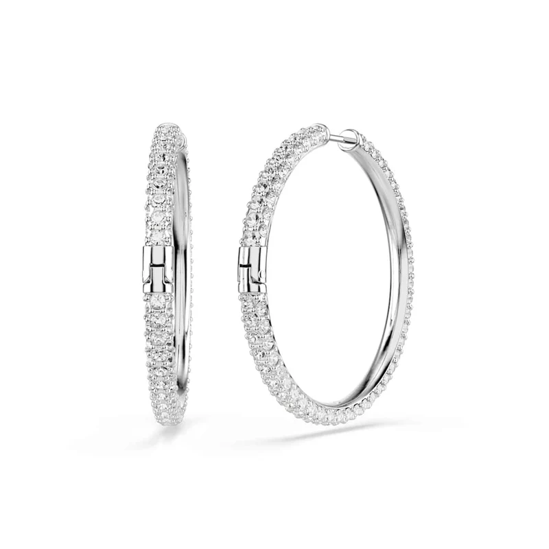 Swarovski Dextera Runde silberfarbene Creolen 5754156